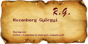 Rozenberg Györgyi névjegykártya